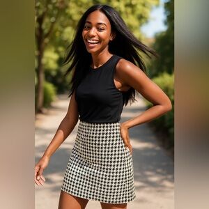 Banana Republic Black and White Grid Skirt – Size 6